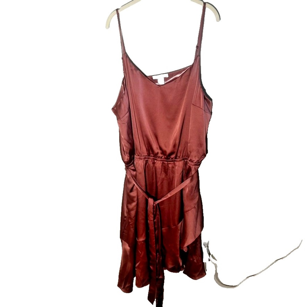 Lascana Venus Cocktail Champagne Satin Asymmetrical Dress 1X NYE Classy